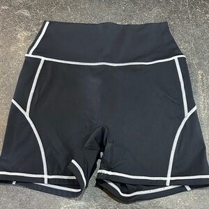 BuffBunny Black Shorts with White Trim